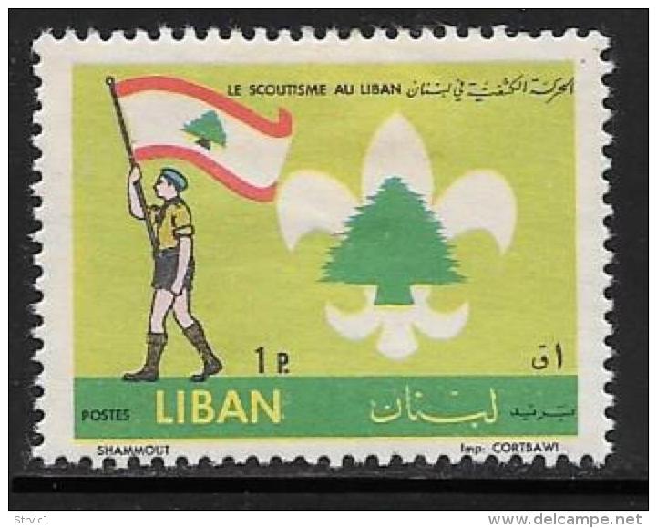 Lebanon, Scott # 377 Mint Hinged Boy Scouts Anniv., 1962, Thin - Libanon