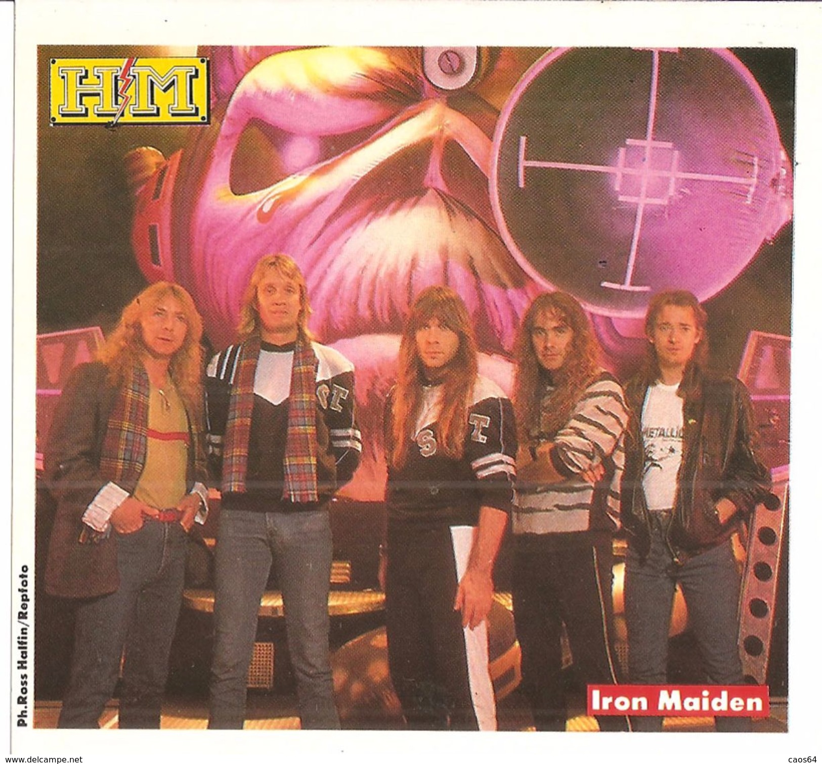 IRON MAIDEN DALLA RIVISTA HM  VINTAGE  ADESIVO  STICKER 11X10 CM. - Adesivi