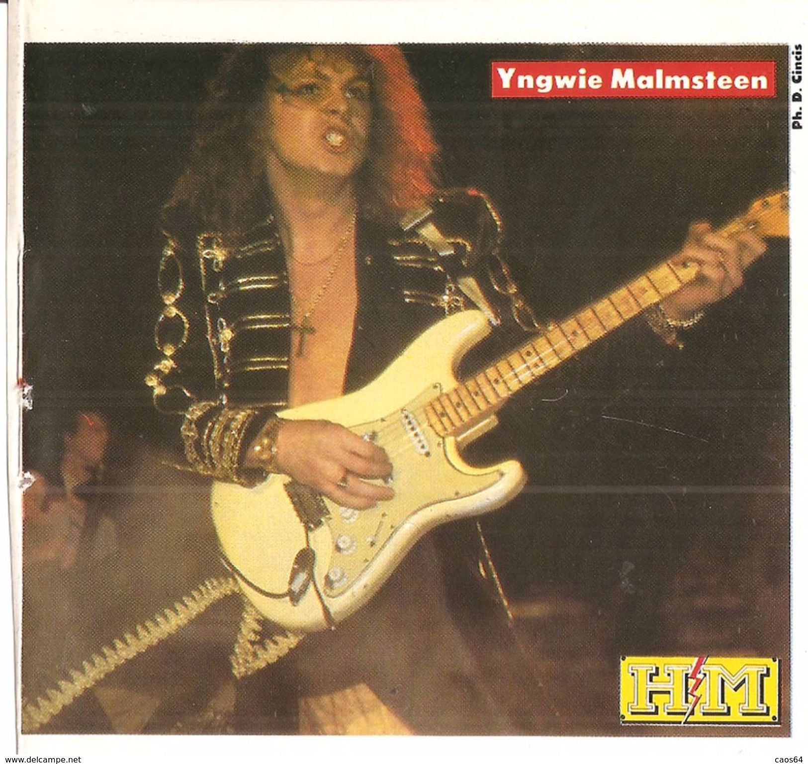 YNGWIE MALMSTEEN DALLA RIVISTA HM  VINTAGE  ADESIVO  STICKER 11X10 CM. - Pegatinas