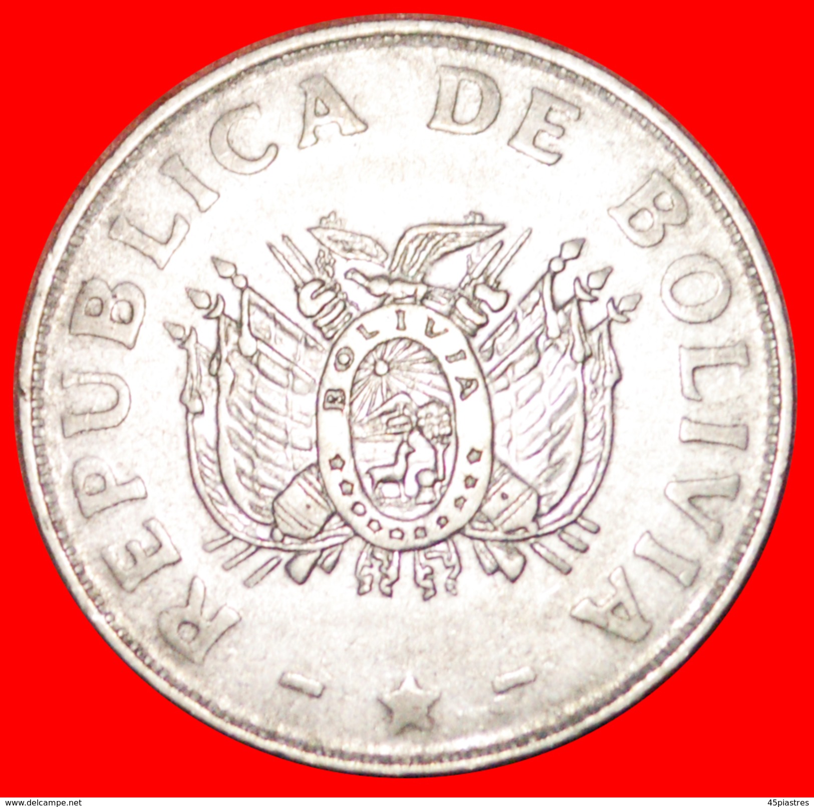 § SUN: BOLIVIA &#x2605; 50 CENTAVOS 1991! LOW START&#x2605; NO RESERVE! - Bolivia