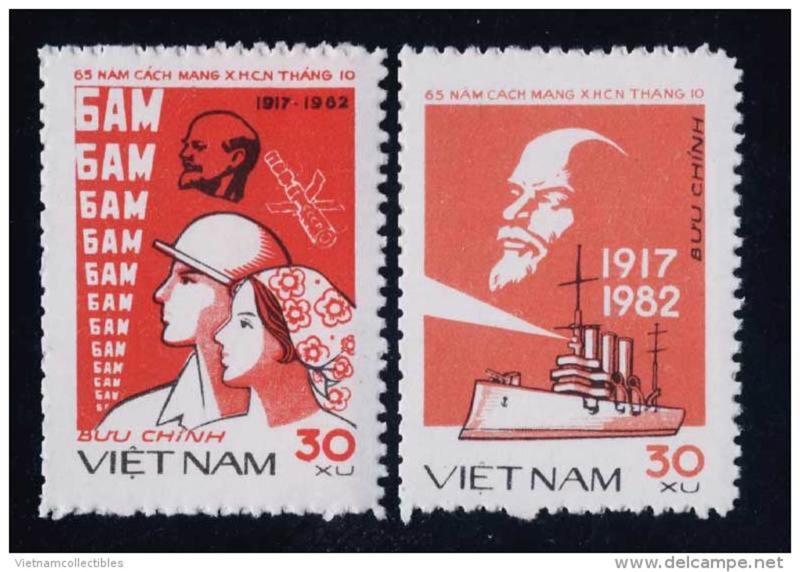 Vietnam Viet Nam MNH Perf Stamps 1982 : 65th Anniversary Of October Revolution Of USSR / Lenin / Ship (Ms404) - Vietnam