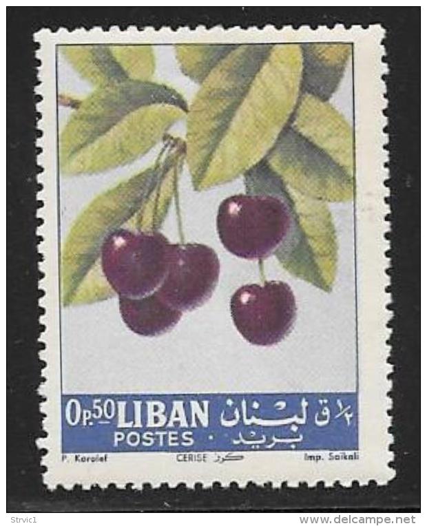 Lebanon, Scott # 392 Mint Hinged Cherries, 1962, Thin - Lebanon