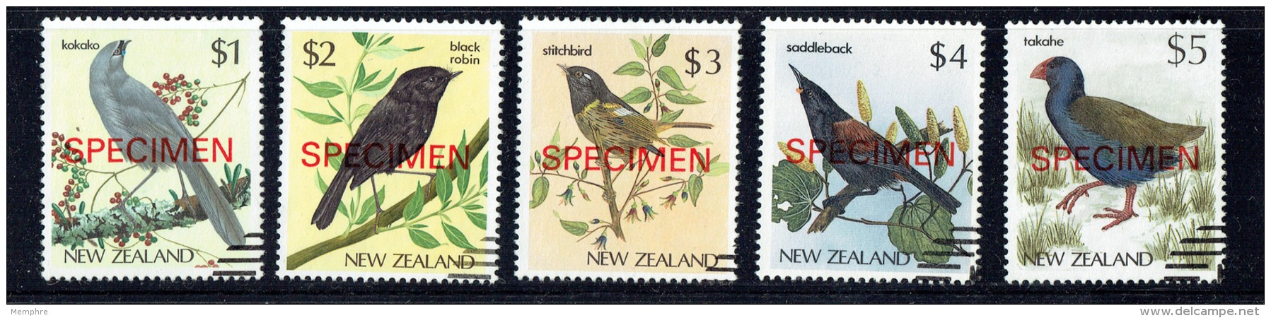 1983-6  Bird Definitives -  Dollar Values - SPECIMEN - Overprint - Used Stamps