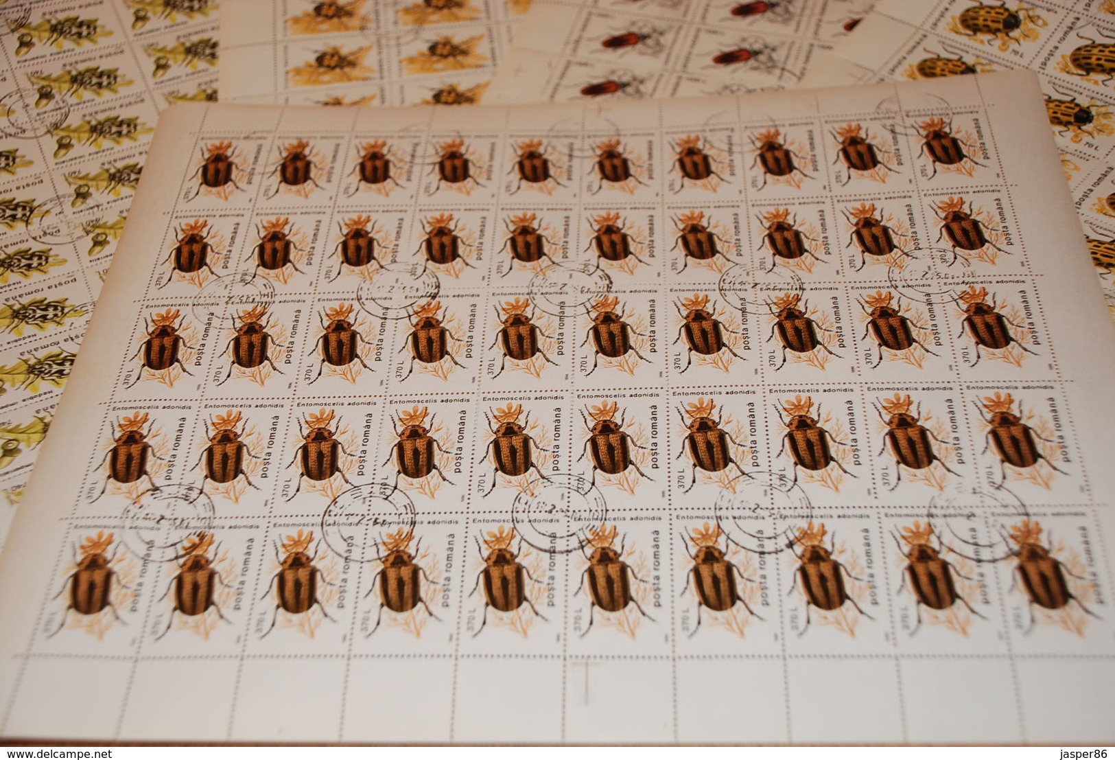 ROMANIA 500 Insects Sc 4082-4091, 50 X COMPLETE Sets WHOLESALE CV$112.50 - Full Sheets & Multiples