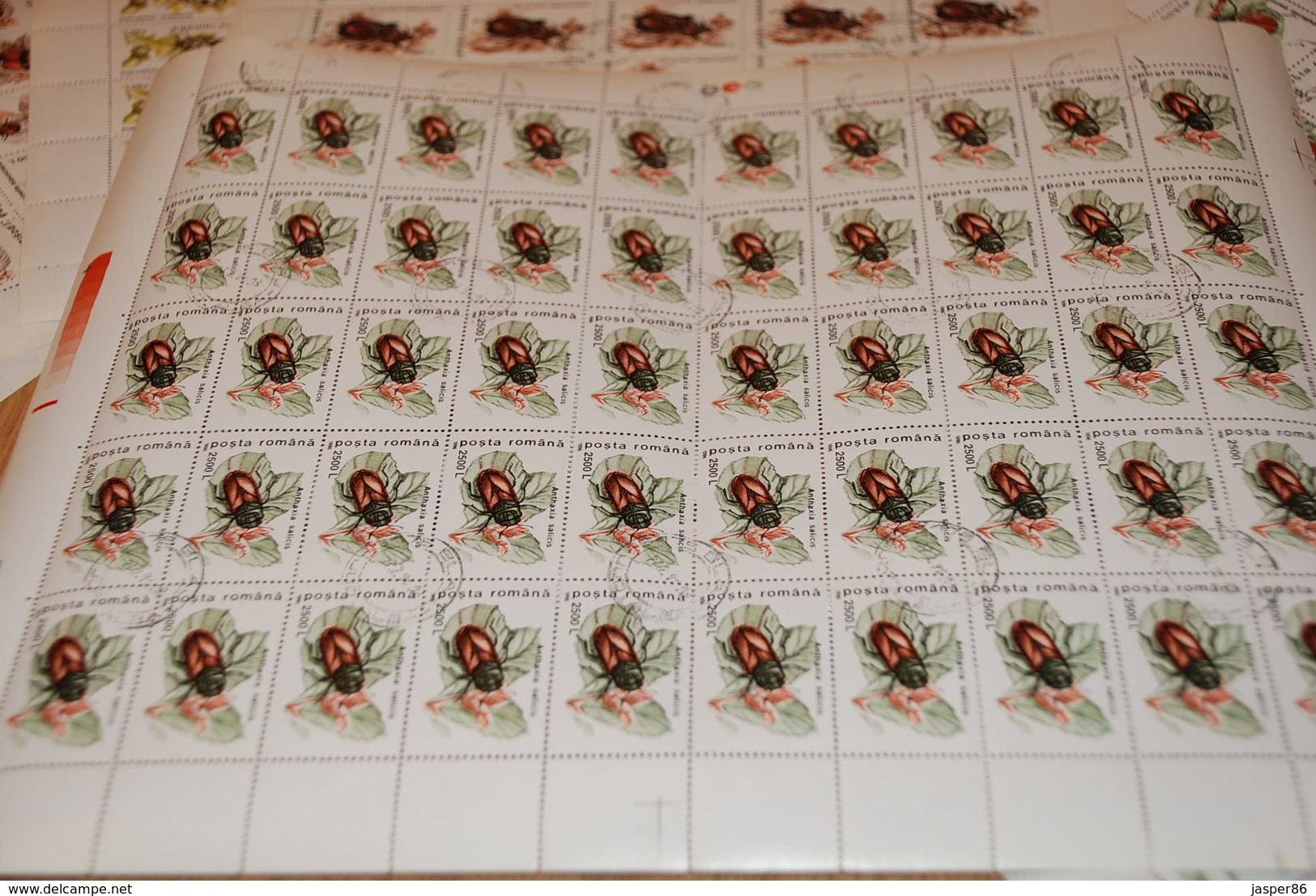 ROMANIA 500 Insects Sc 4082-4091, 50 X COMPLETE Sets WHOLESALE CV$112.50 - Fogli Completi