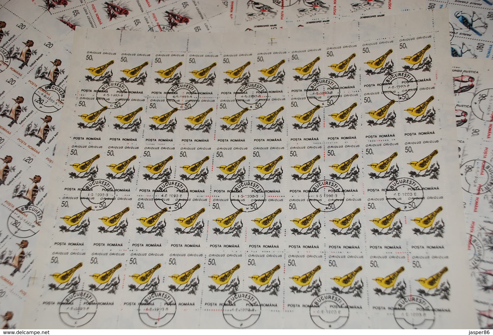 ROMANIA 500 Forest BIRDS Sc 3812-3821, 50 X COMPLETE Sets WHOLESALE CV$100 - Hojas Completas