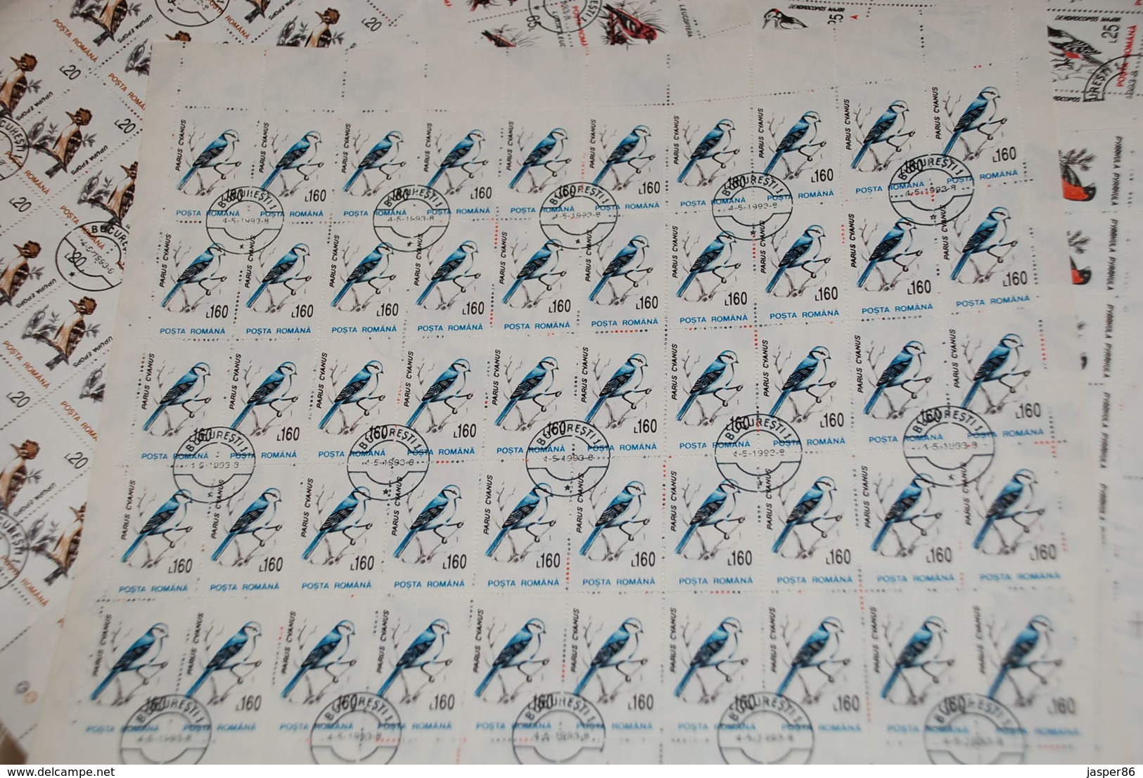 ROMANIA 500 forest BIRDS Sc 3812-3821, 50 x COMPLETE sets WHOLESALE CV$100