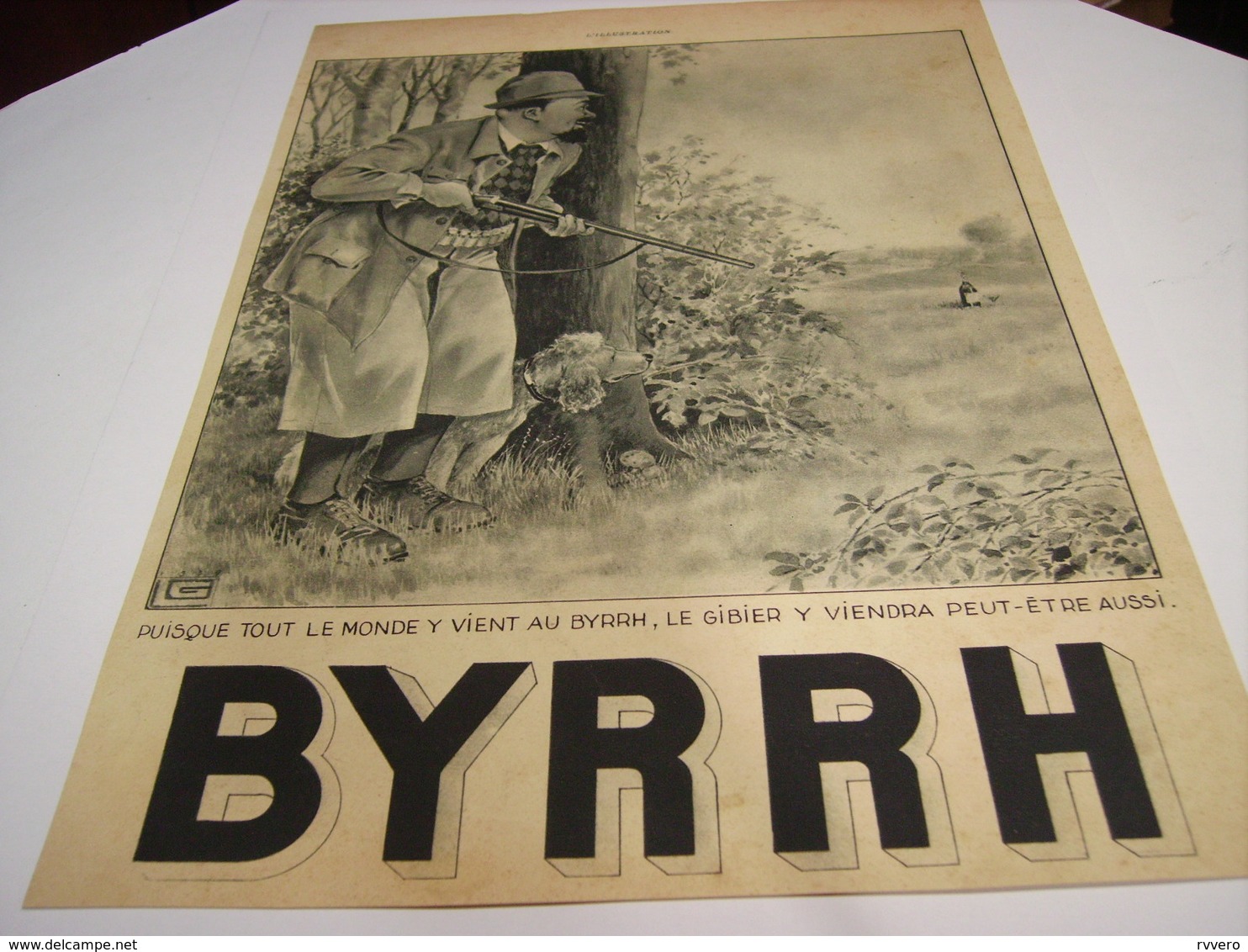 ANCIENNE PUBLICITE APERITIF  BYRRH A LA CHASSE 1939 - Alcools