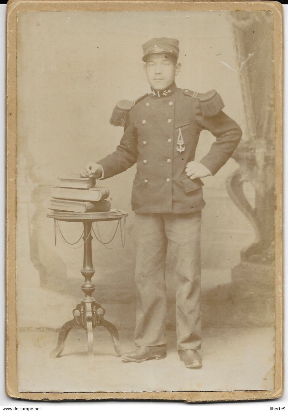 Marine Militaire C.1890 Marin - Photo Cdv&hellip; 2scans Uniforme - C.ferrafiat Mourillon Toulon Sur Mer - Guerre, Militaire