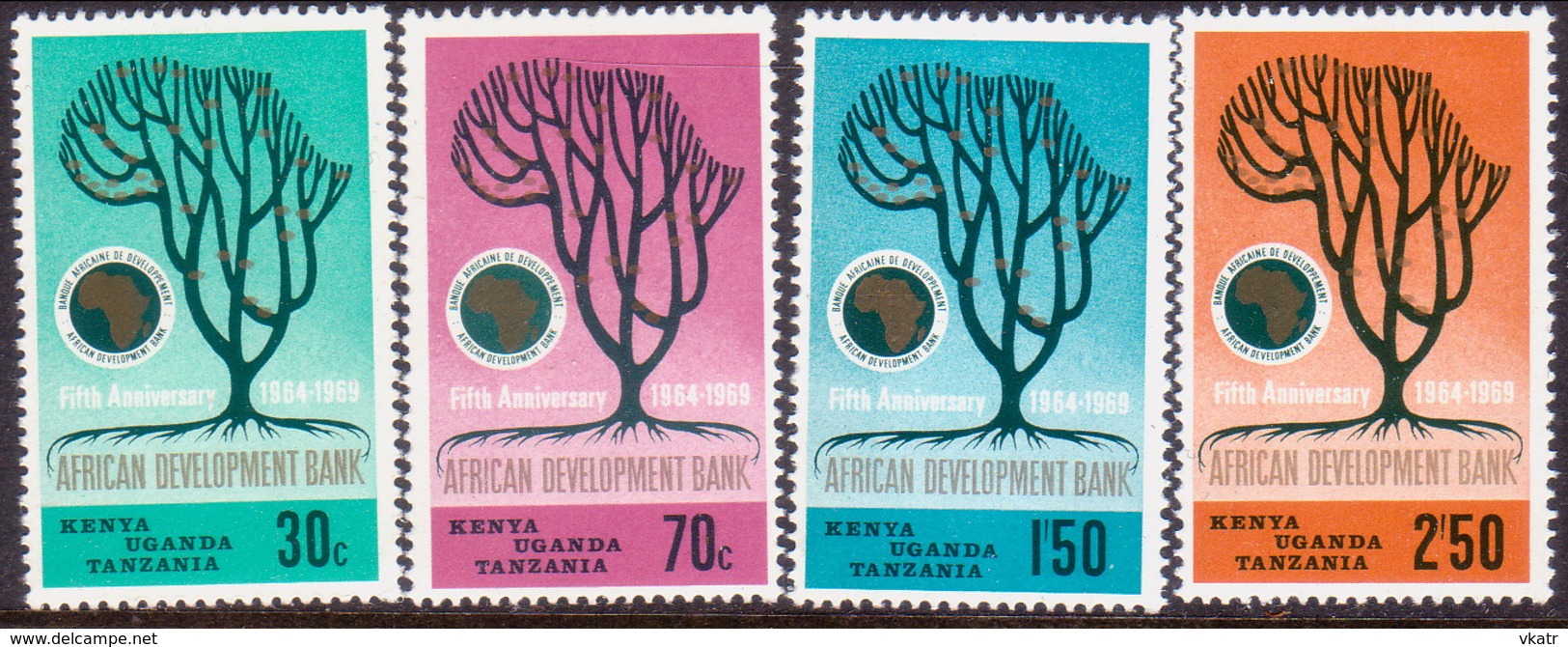 KENYA, UGANDA AND TANZANIA 1969 SG 268-71 Compl.set MLH African Development Bank - Kenya, Uganda & Tanzania