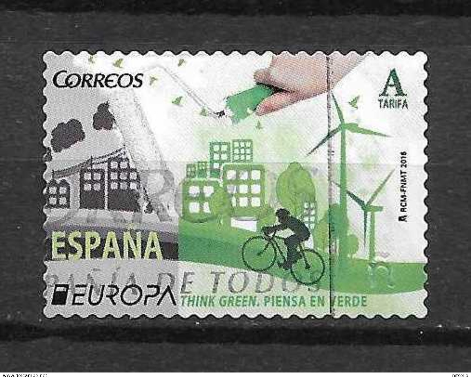 LOTE 1248  ///   ESPAÑA  2016   -  TEMA EUROPA   -  PIENSA EN VERDE - Usados