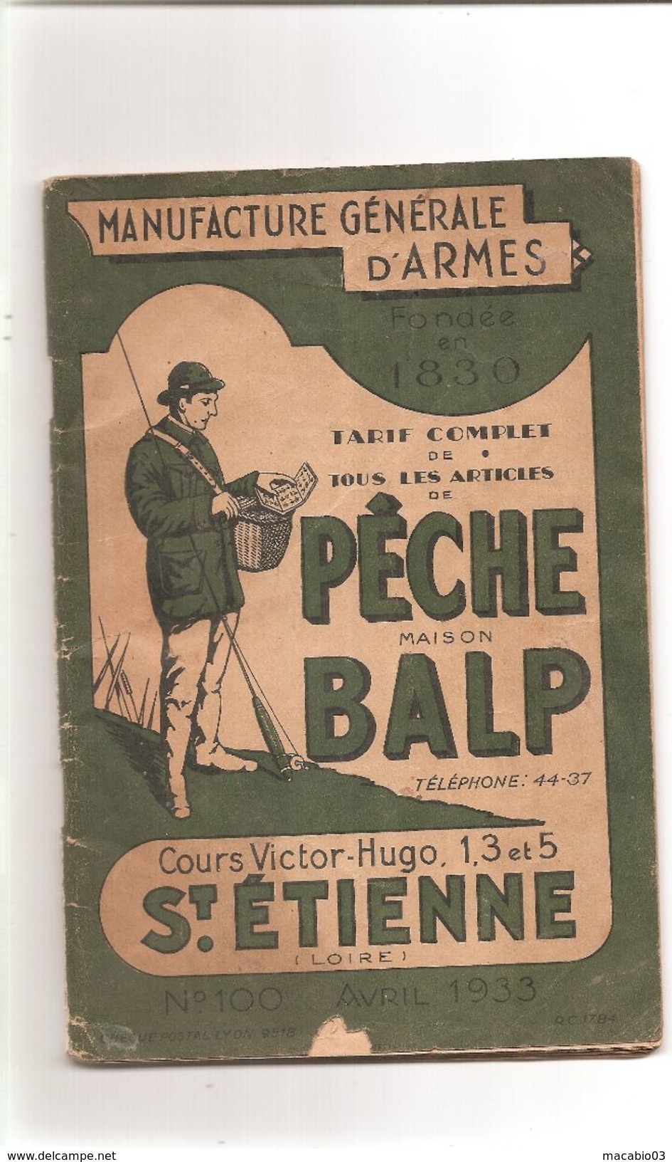 Manufacture Générale D' Armes Maison BALP  Tarif Complet De Tous Les Articles De Pêche ( Complet 94 Pages )  Réf 3189 - Chasse/Pêche