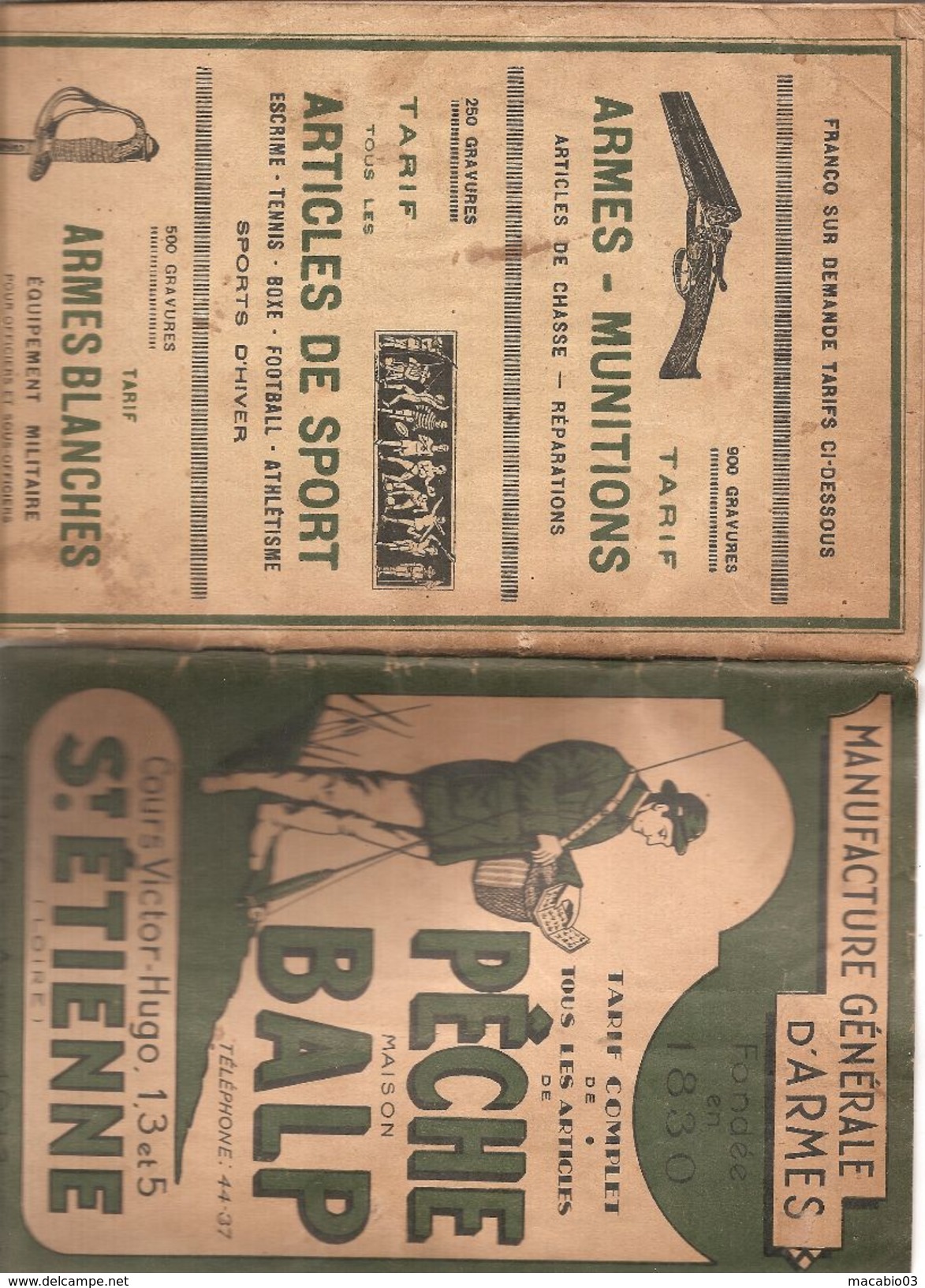 Manufacture Générale D' Armes Maison BALP  Tarif Complet De Tous Les Articles De Pêche ( Complet 94 Pages )  Réf 3189 - Chasse/Pêche