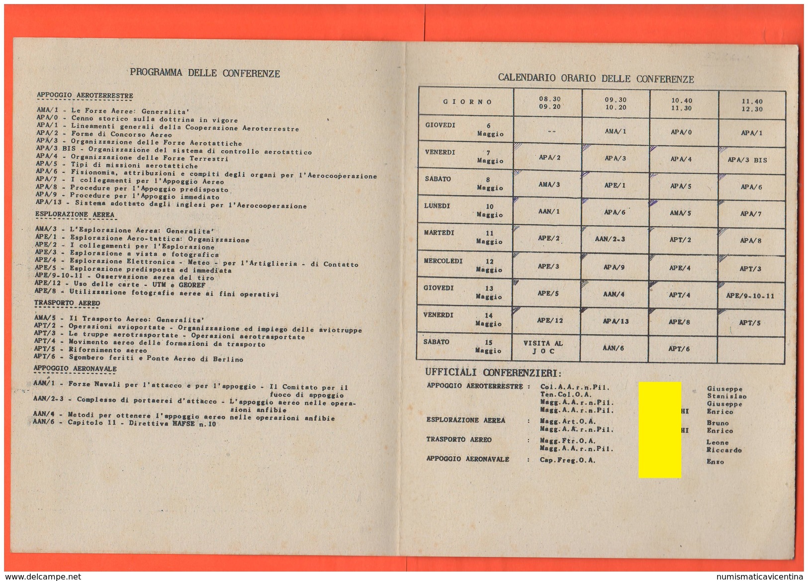 Aeronautica 1954 Scuola Militare Guidonia  V° Corso Aeroterrestre X Ufficiali E Generali - Other & Unclassified