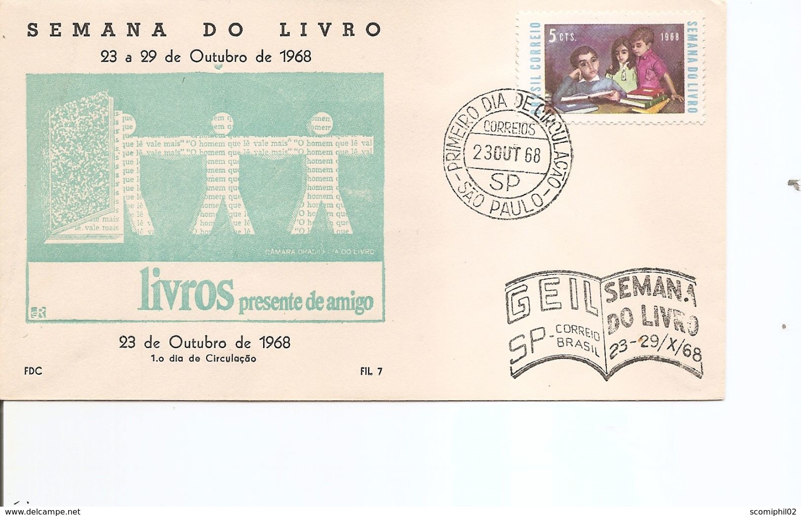 Brésil -Semaine Du Livre ( FDC De 1968 à Voir) - Covers & Documents