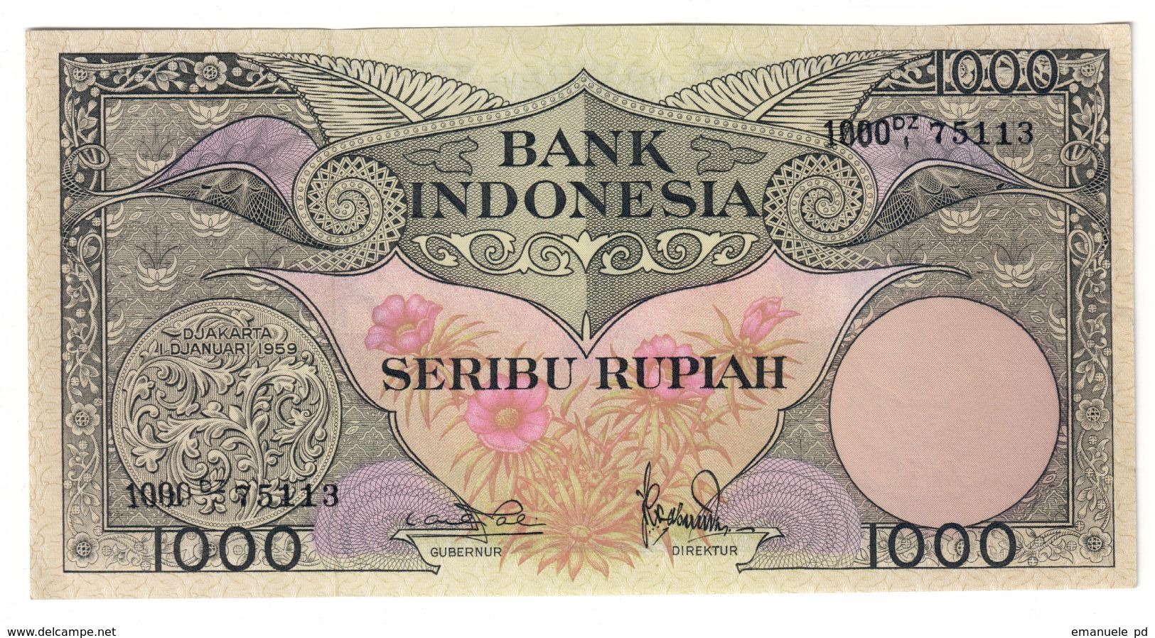 Indonesia 1000 Rupiah 1959 UNC/AUNC - Indonesia