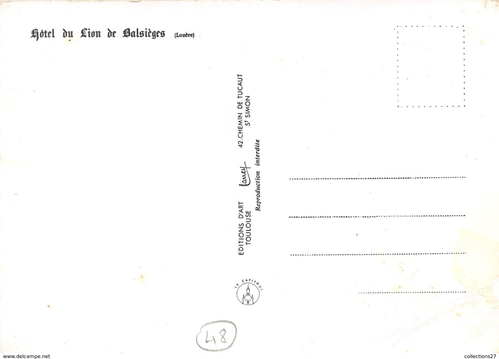 48-BALSIEGES- HÔTEL DU LION - MULTIVUES - Autres & Non Classés