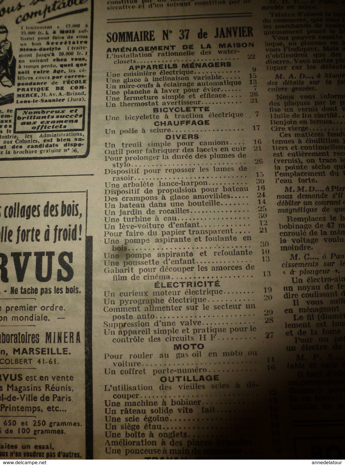 1949 TLSD :Faire: Vélo électrique;Rouler Fioul à Moto;Bateau-bouteille;Poêle à Sciure;Curieux Moteur élec;Déco-bois;etc - Bricolage / Technique