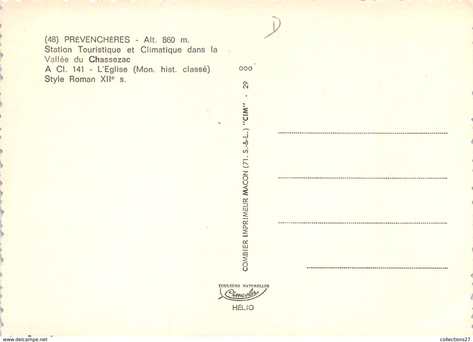 48-PREVENCHERES- VALLEE DU CHASSEZAC, L'EGLISE - Autres & Non Classés