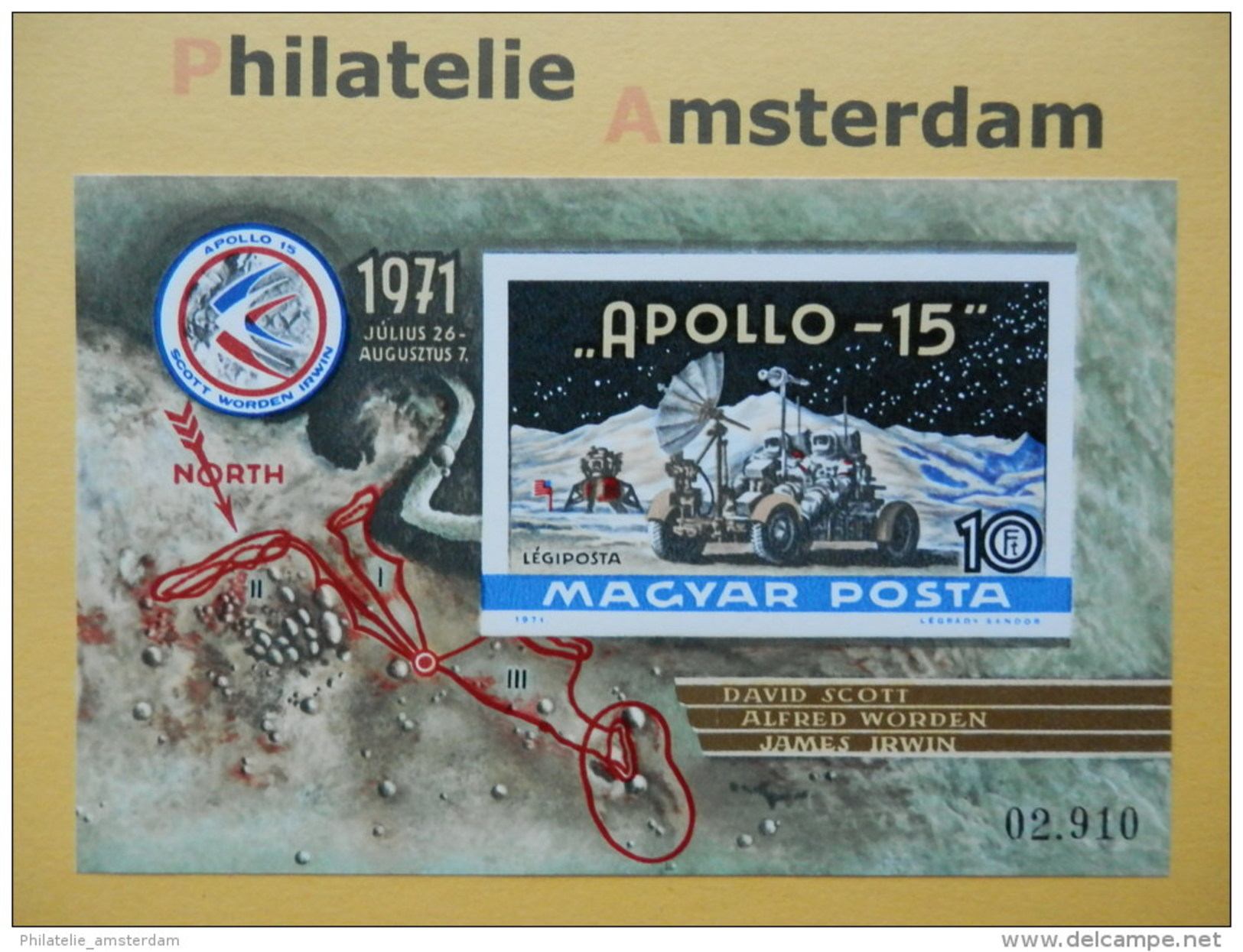 Hungary 1972, IMPERF / APOLLO 15 / SPACE RAUMFAHRT ESPACE: Mi 2729, Bl. 87 B, ** - Blokken & Velletjes