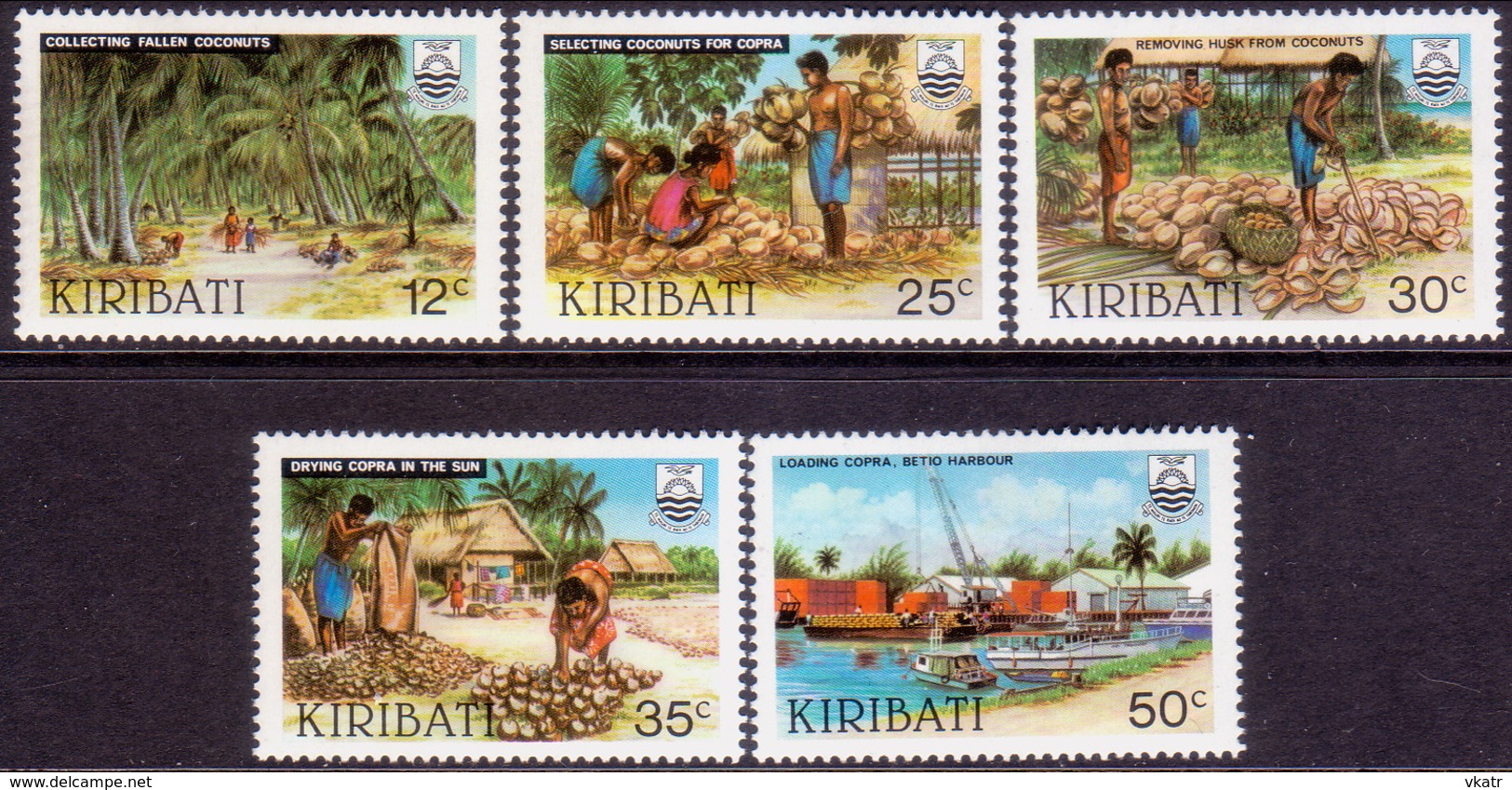 KIRIBATI 1983 SG #205-09 Compl.set MH Copra Industry - Kiribati (1979-...)
