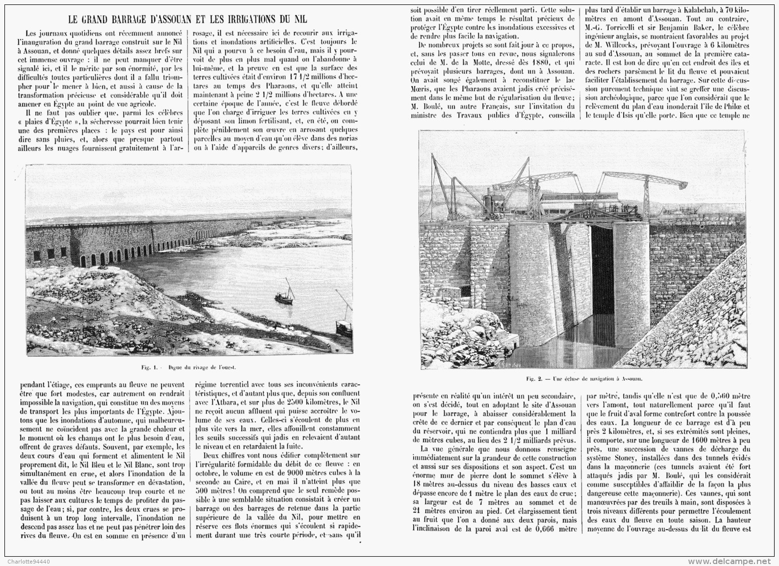 LE GRAND BARRAGE D'ASSOUAN Et Les IRRIGATION Du NIL  1903 - Géographie