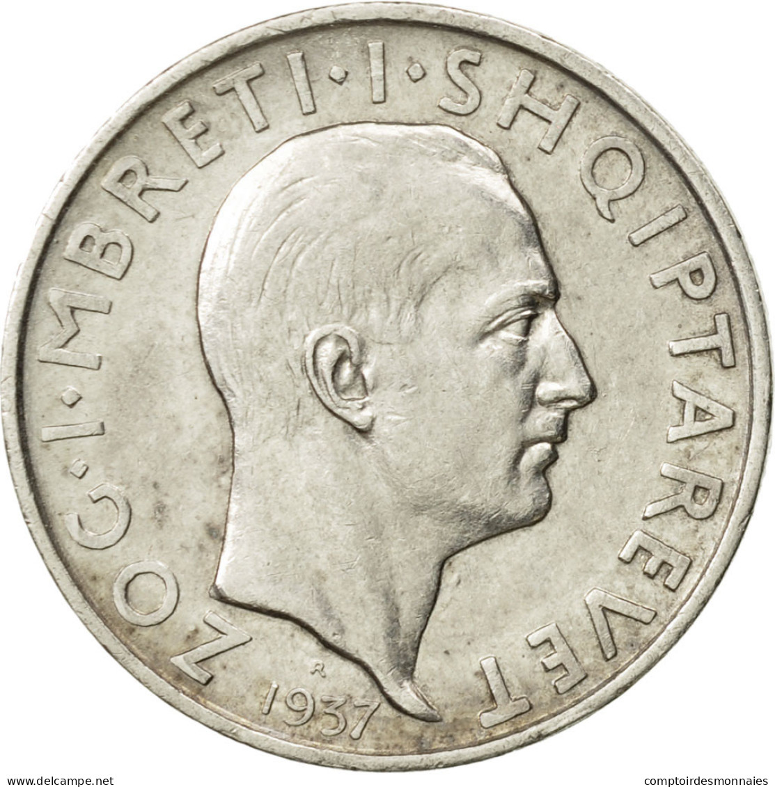 Monnaie, Albania, Zog I, Frang Ar, 1937, Rome, TTB+, Argent, KM:16 - Albanie
