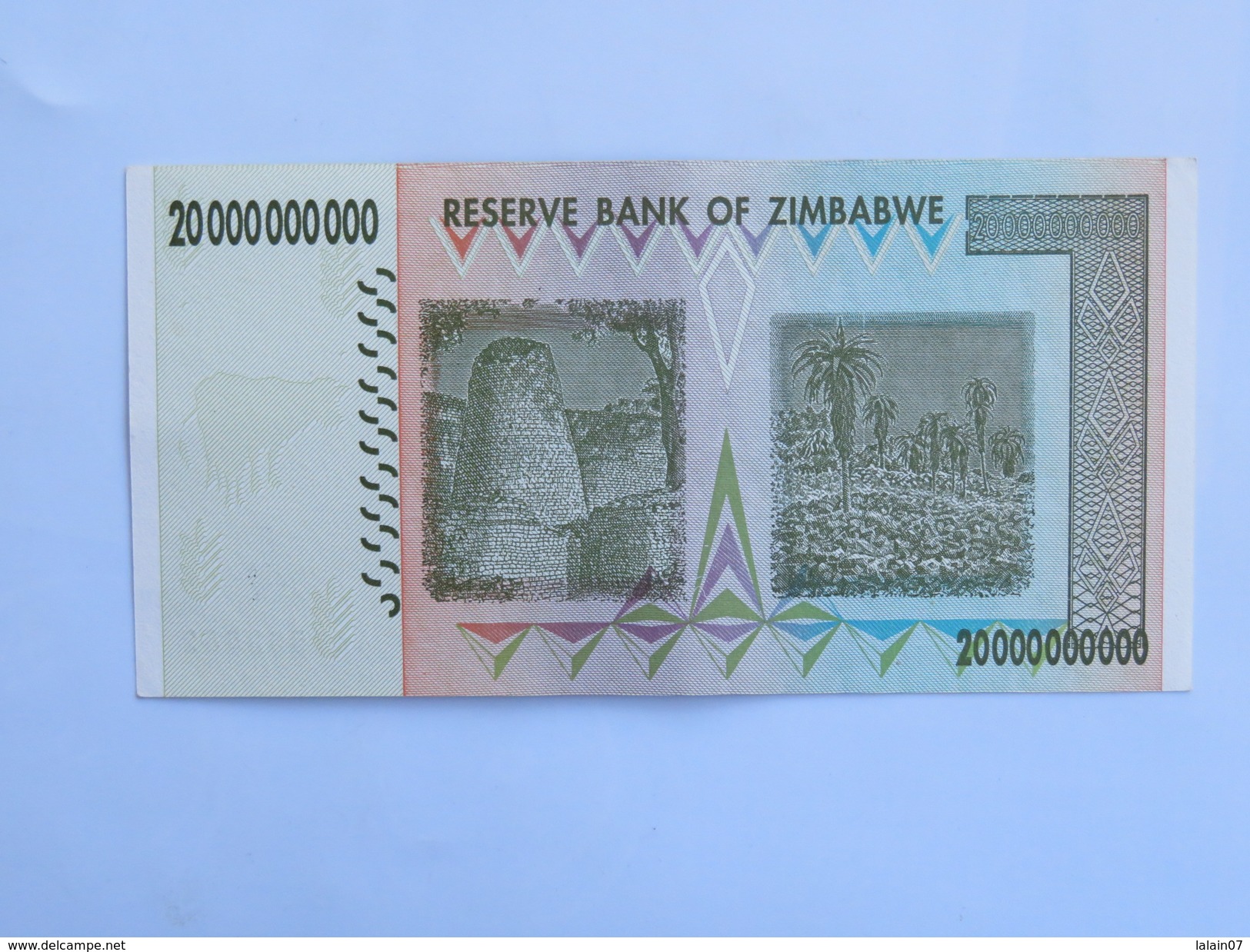 Billet ZIMBABWE De TWENTY BILLION (20 000 000 000) Dollars - Botswana