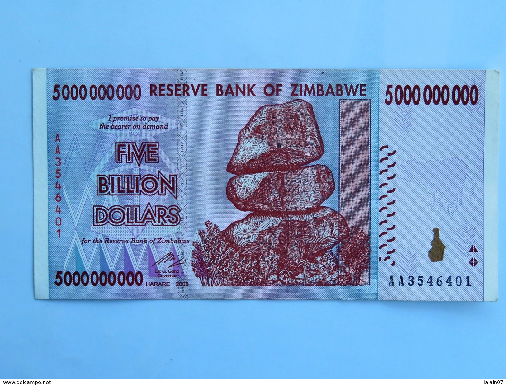 Billet ZIMBABWE De FIVE BILLION (5 000 000 000) Dollars - Botswana