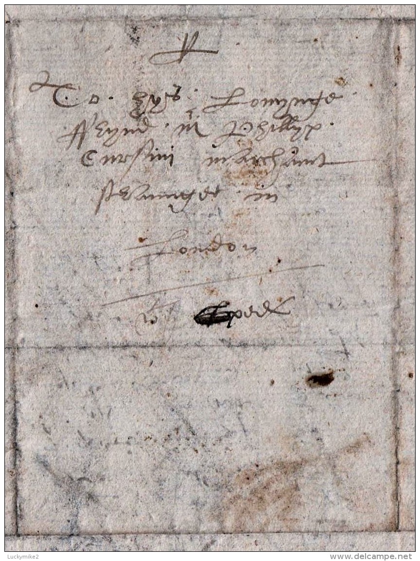 C1590 Letter From "Norrys (?) To "Corsini, London".   Ref 0358 - Other & Unclassified