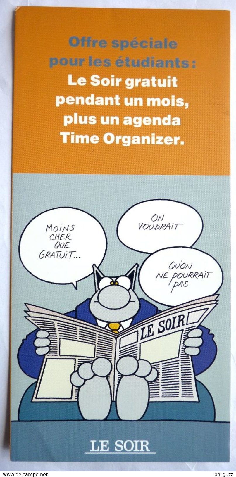 DEPLIANT LE SOIR LE CHAT GELUCK 1996 - Advertisement