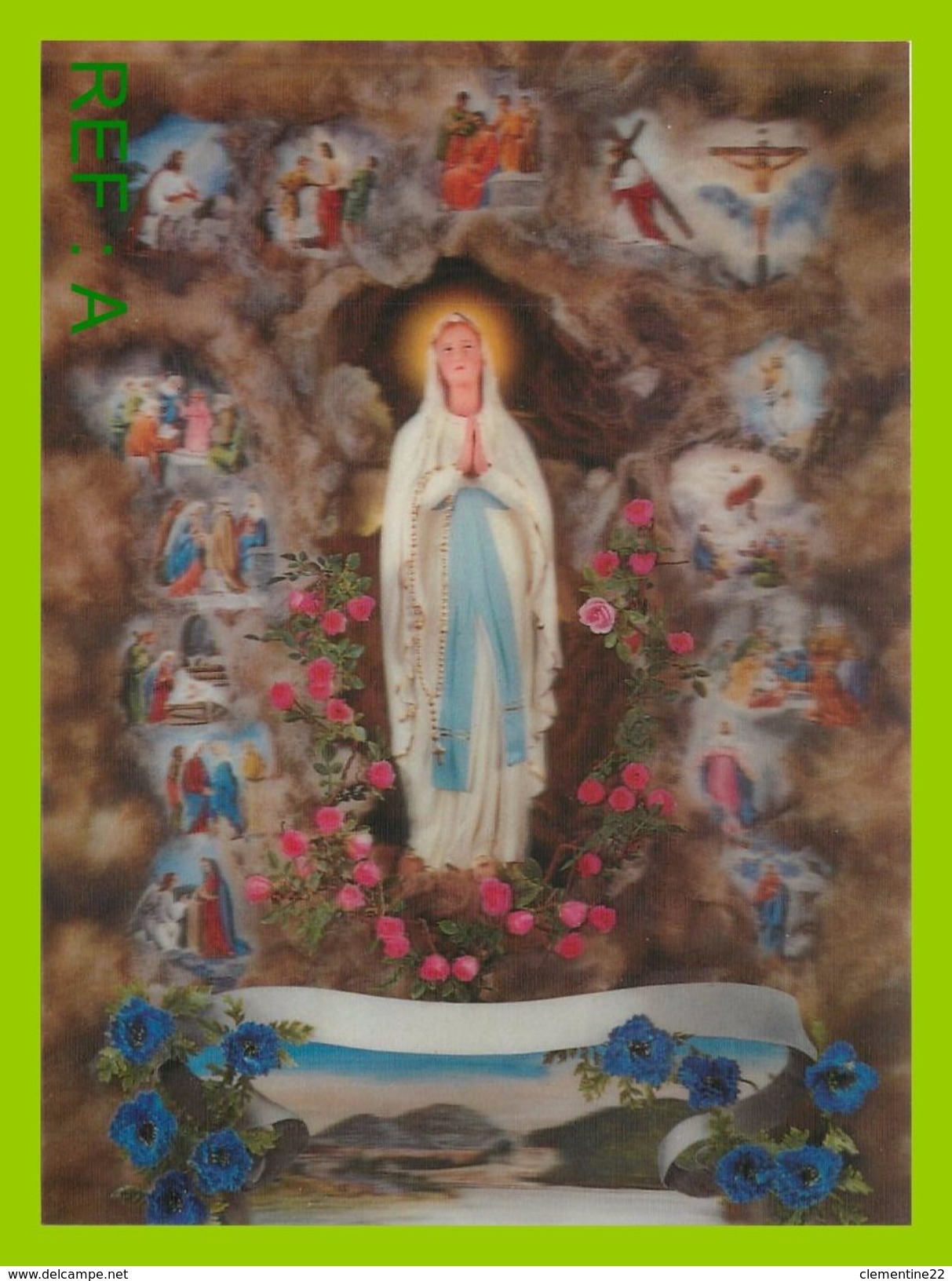 LENTICULAIRE 3D THEME Jesus Mary Virgin Of Lourdes - Vergine Maria E Madonne