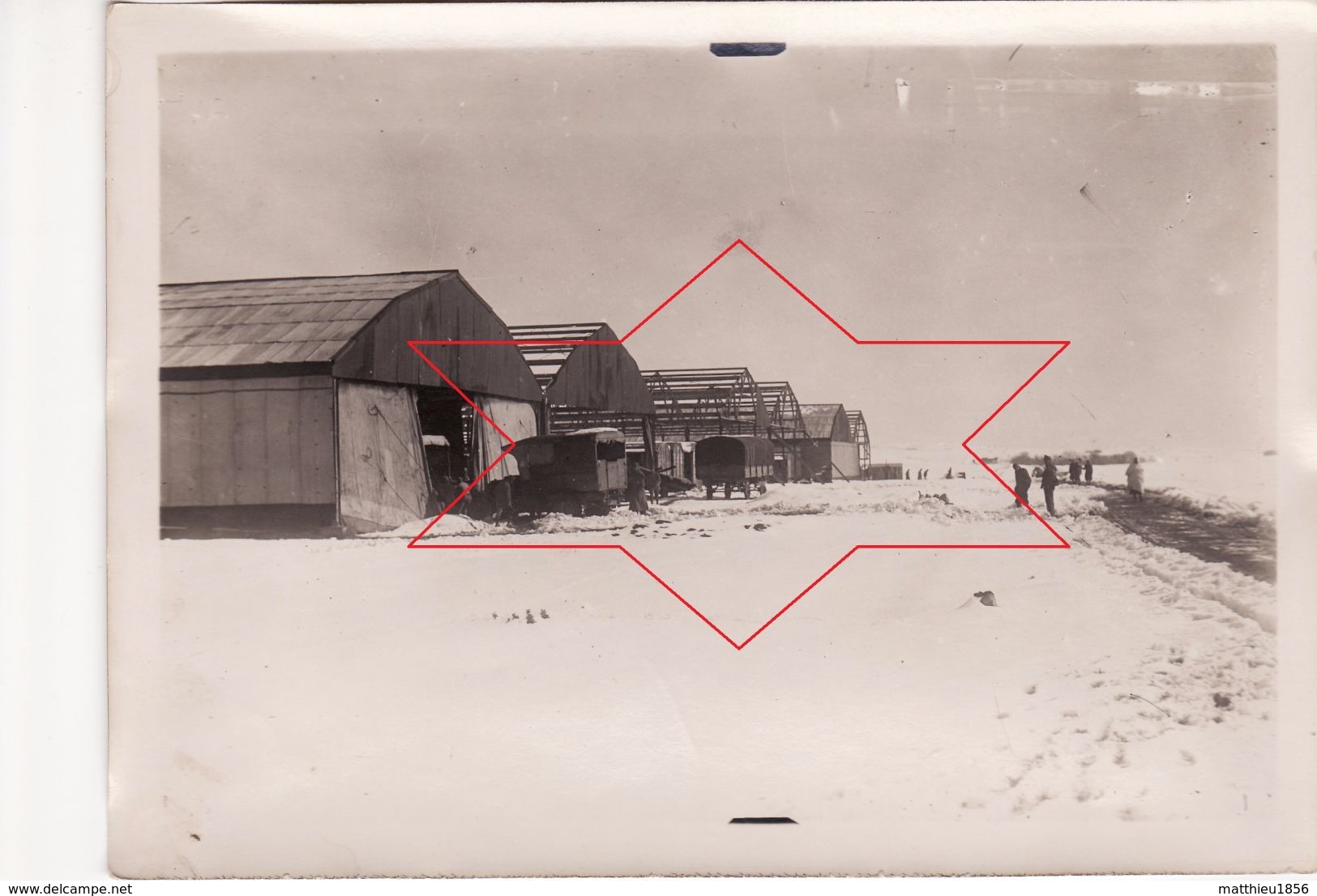 Photo Janvier 1925 SETIF - Le Camp D'aviation D'El Hassi Sous La Neige, Soldats Français (A175) - Sétif