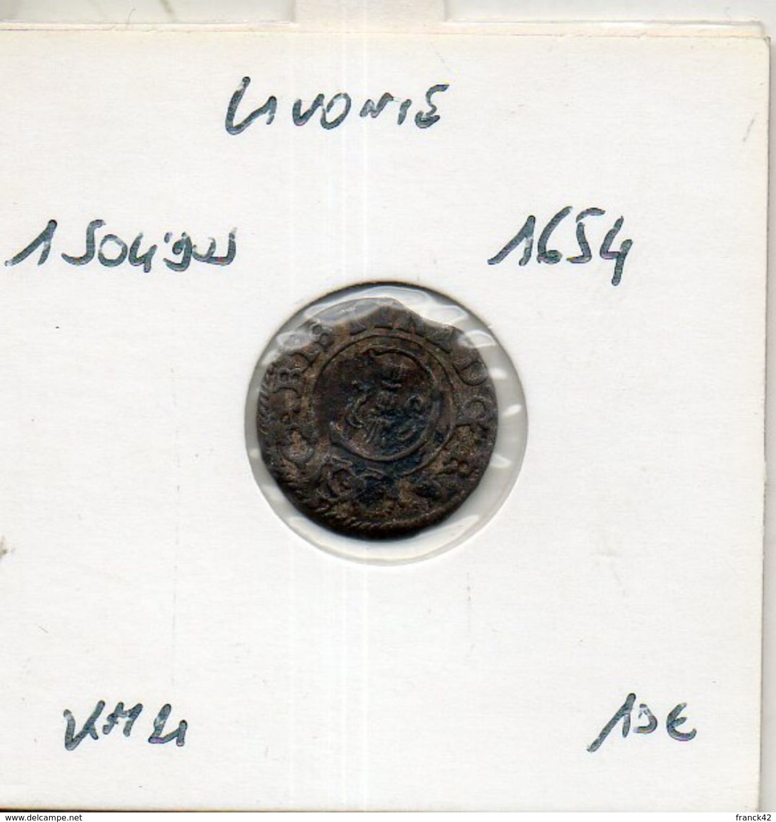 Livonie. 1 Solidus. 1654. KM#21 - Lettonie