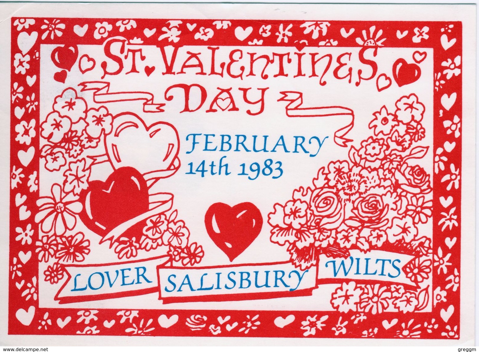 Great Britain Commemorative Card To Celebrate The St Valentines Day. - Unclassified