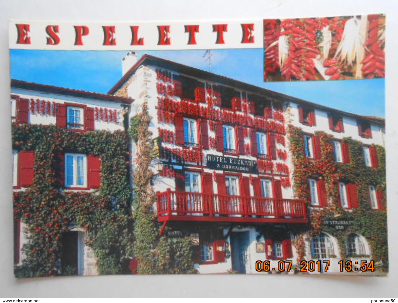 CP 64 ESPELETTE - Façade Alec Les Piments Rouges De L'hôtel Restaurant EUZKADI  * A Darraidou - Espelette