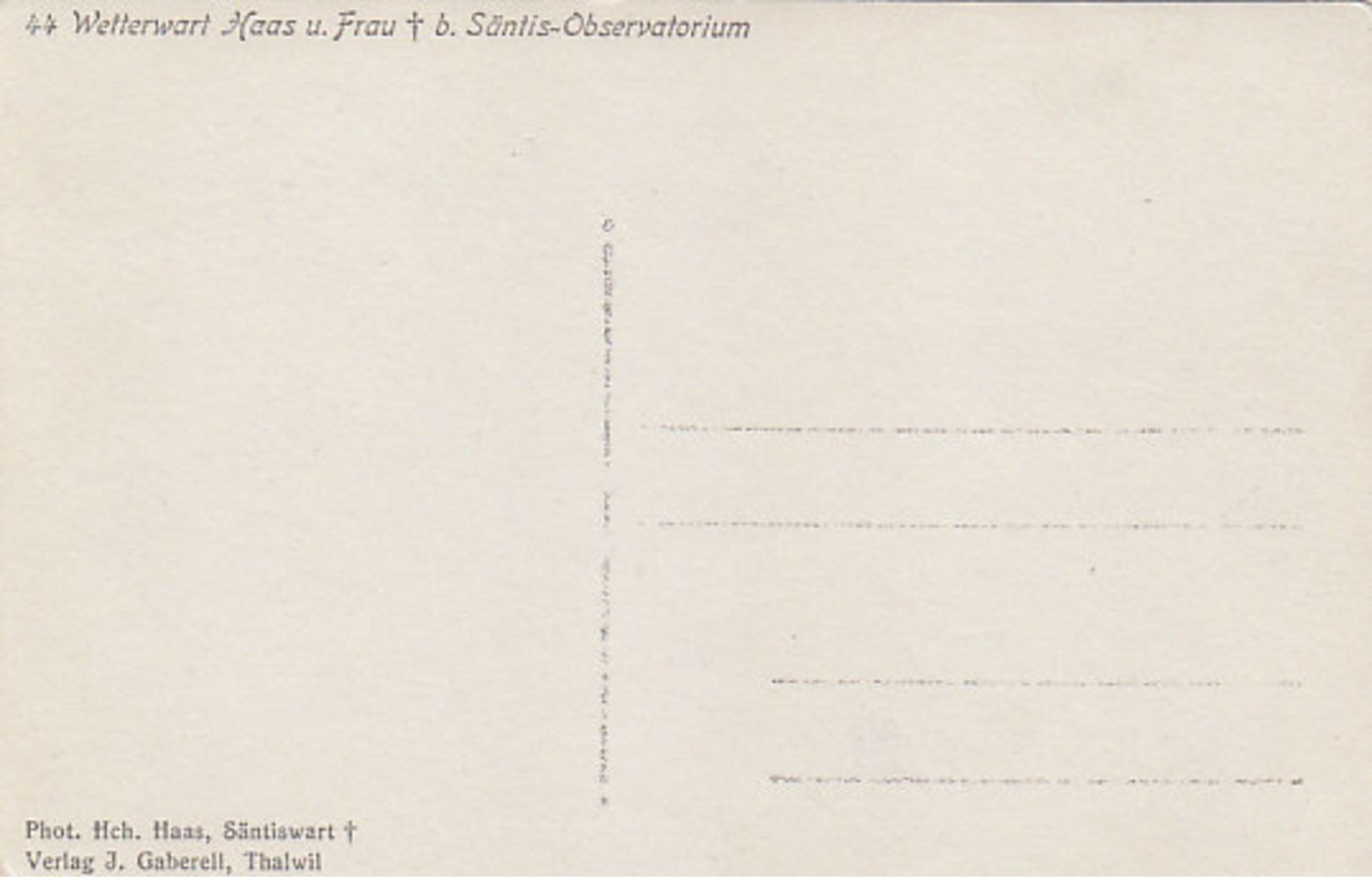 Säntis-Observatorium - Wetterwart Haas & Frau       (P-64-40121) - Otros & Sin Clasificación