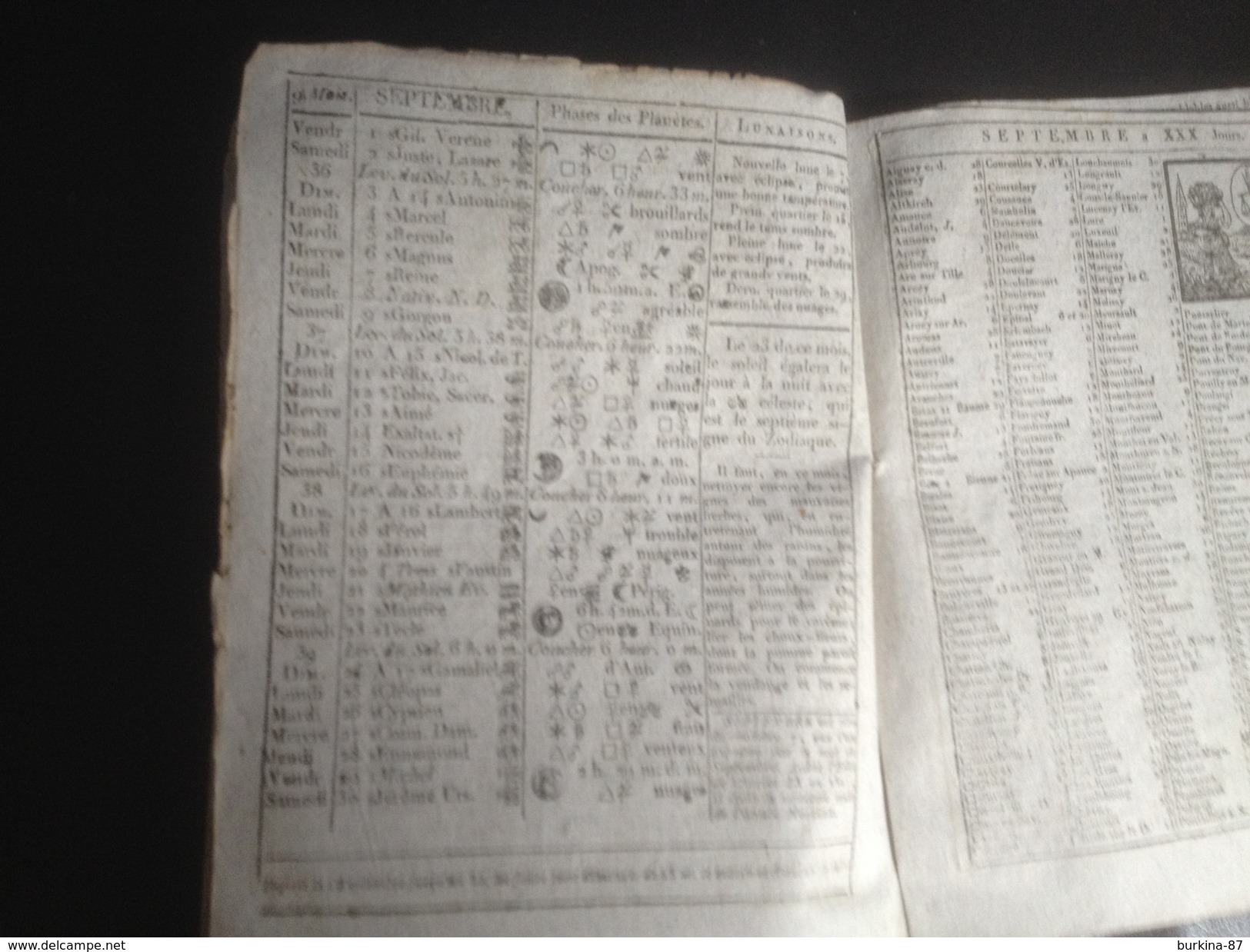 ALMANACH, 1820, LE MESSAGER BOITEUX de Bale en Suisse