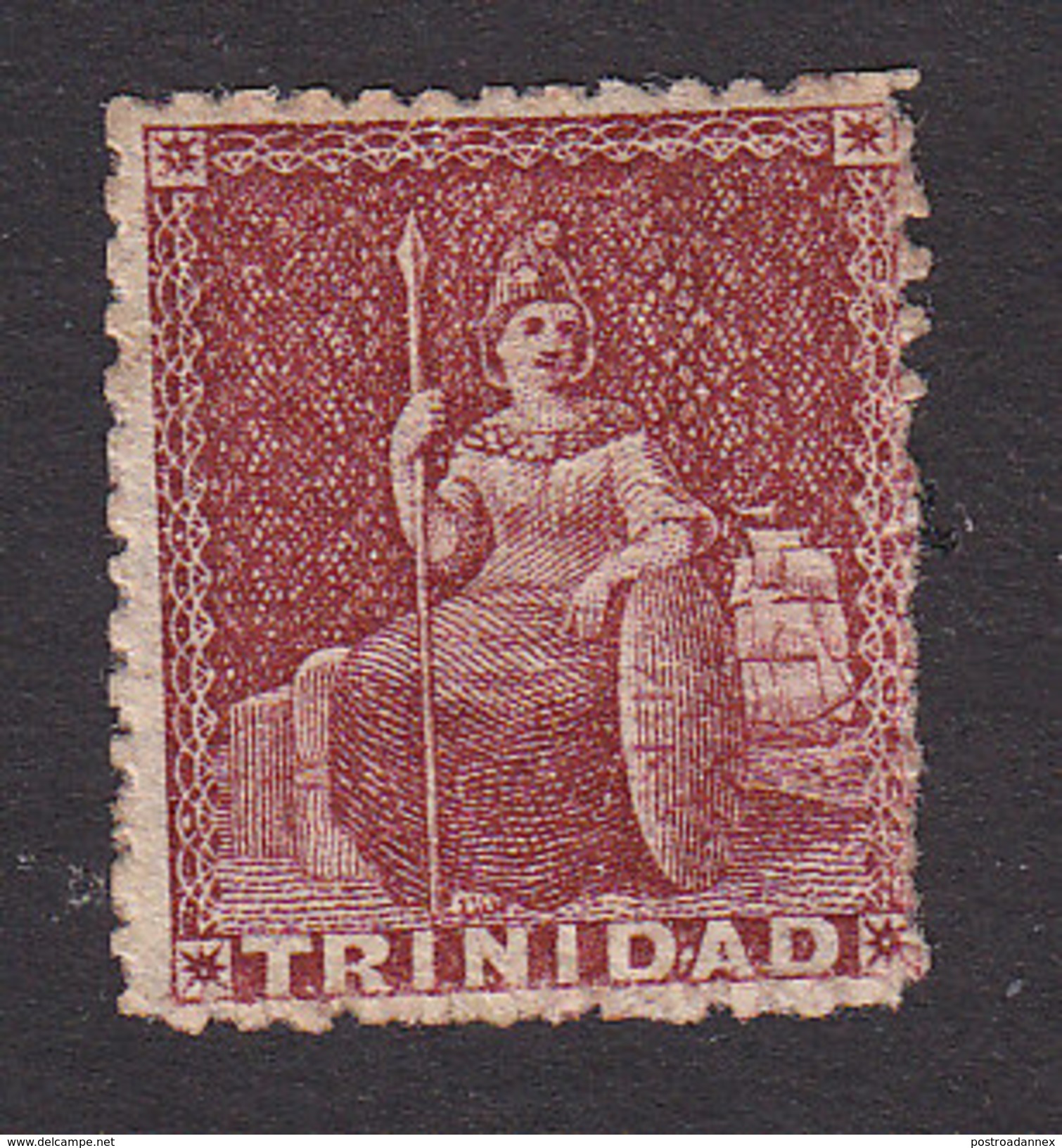 Trinidad, Scott #43, Mint No Gum, Britannia, Issued 1863 - Trinidad & Tobago (...-1961)