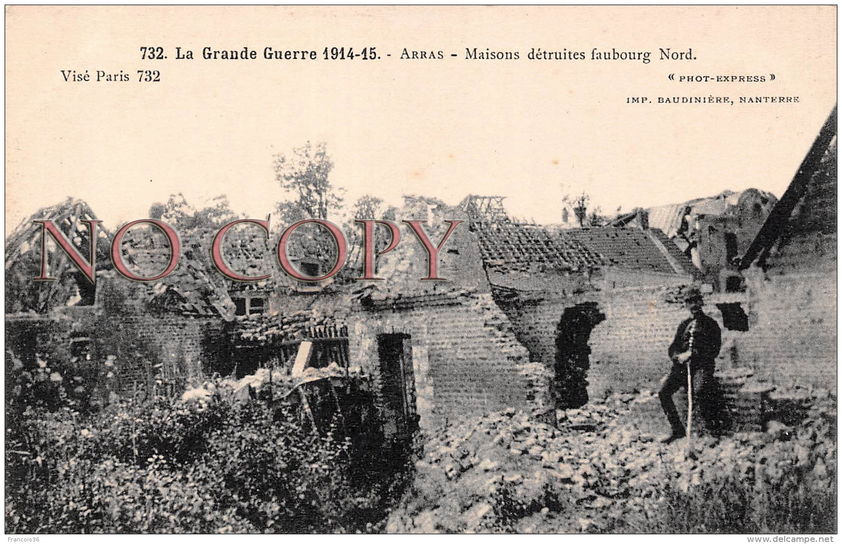 62 - La Grande Guerre 1914 15 - Arras - Maisons Détruites Faubourg Nord - Arras