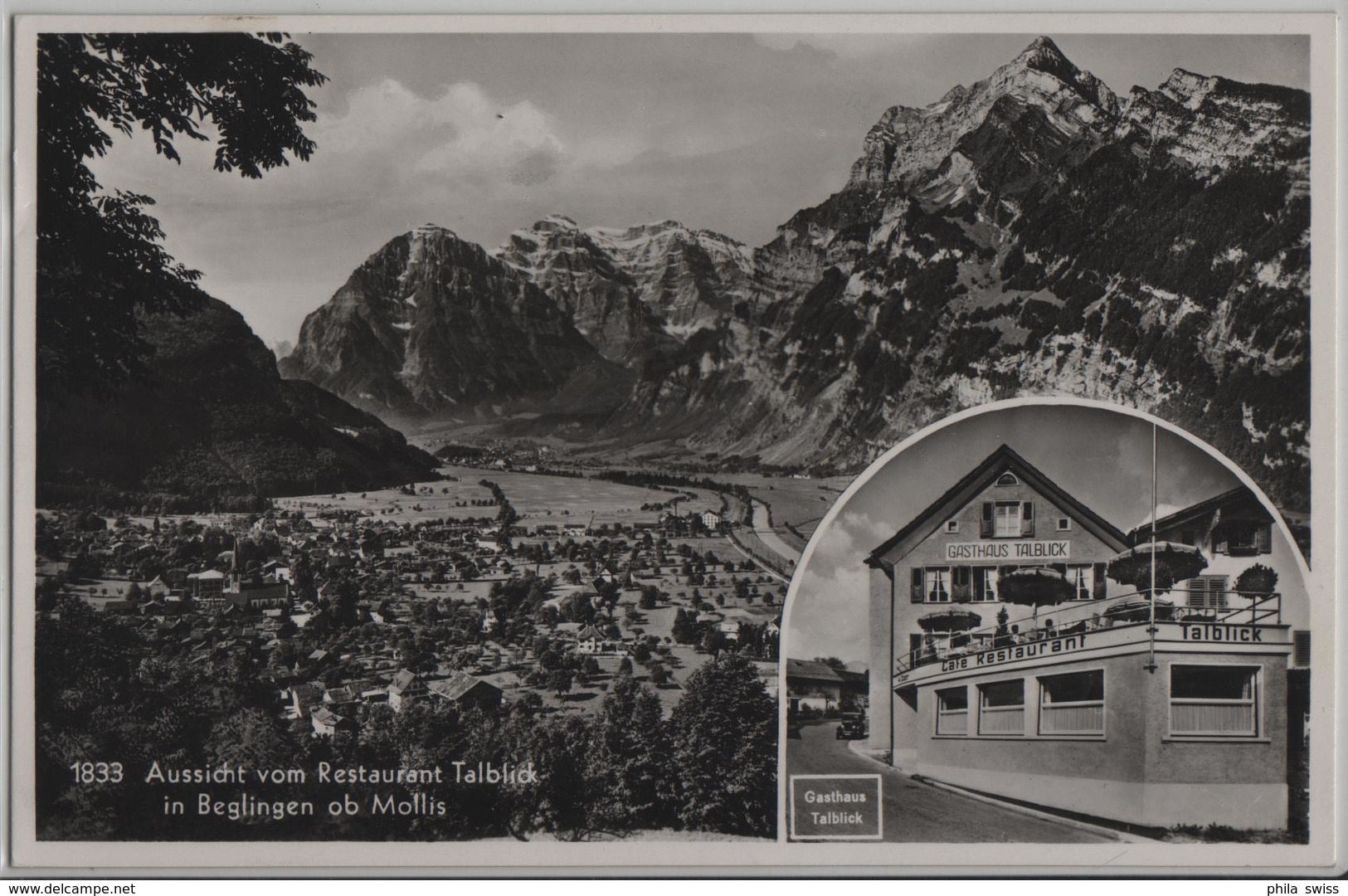 Aussicht Vom Restaurant Talblick In Beglingen Ob Mollis An Der Kerenzerbergstrasse - Photo: Schönwetter-Elmer - Mollis