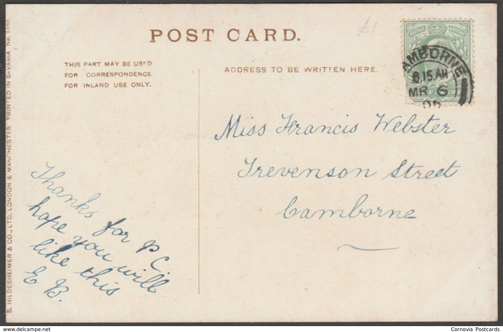E Longstaffe - Pass Of Killiecrankie, Perthshire, 1906 - Hildesheimer Postcard - Perthshire