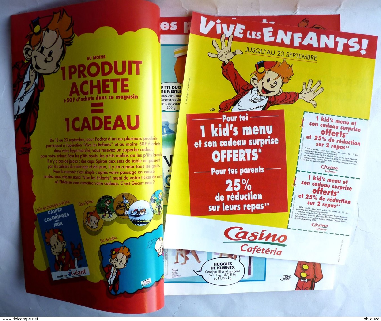 RARE DEPLIANT CASINO SPIROU TOME ET JANRY 1995 + FLYERS SPIROU - Objetos Publicitarios