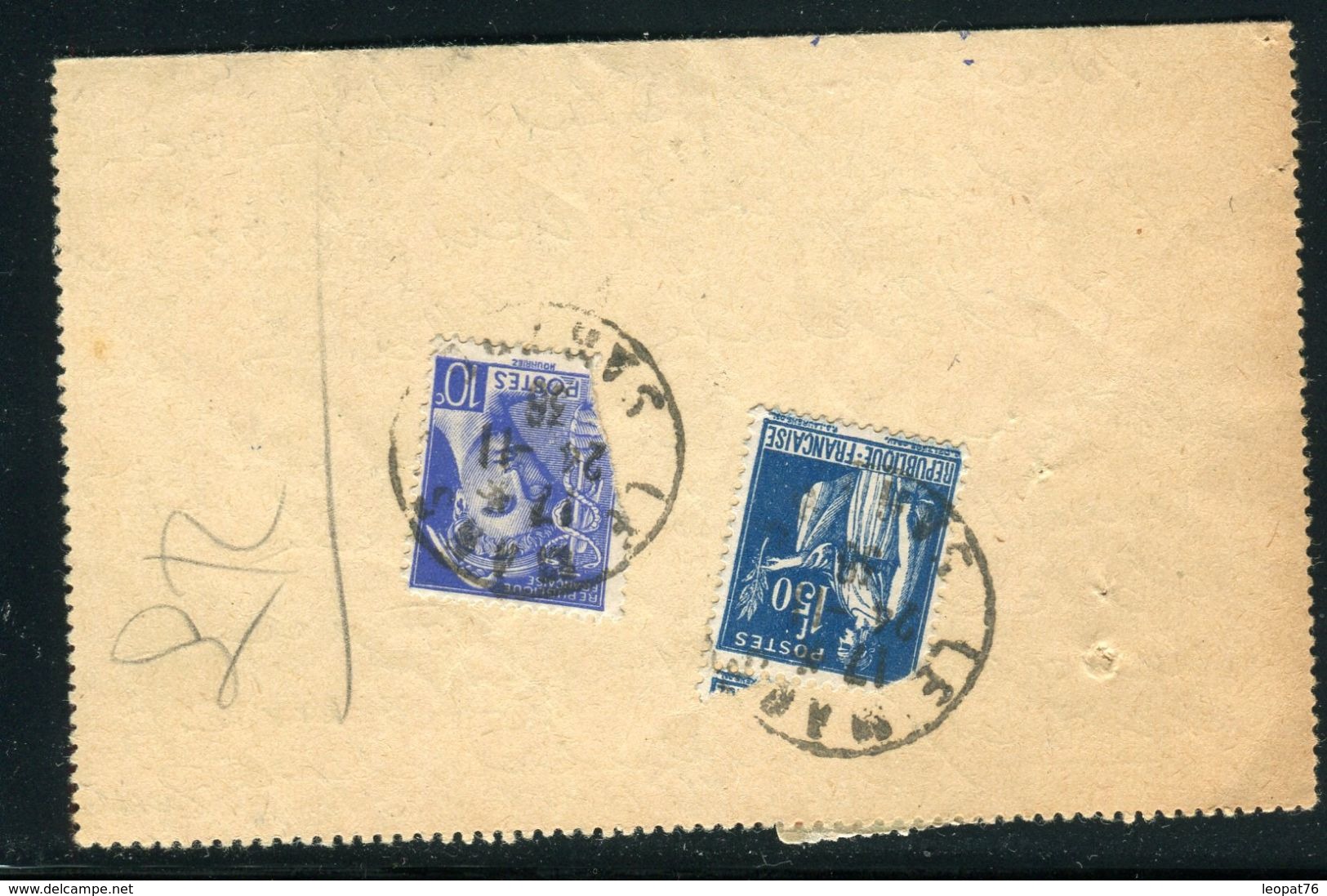 France - Entier Postal Type Paix En Recommandé + Complément ( Recto Et Verso ) Du Mans Pour Le Mans En 1938 - Ref JJ 57 - Cartoline-lettere