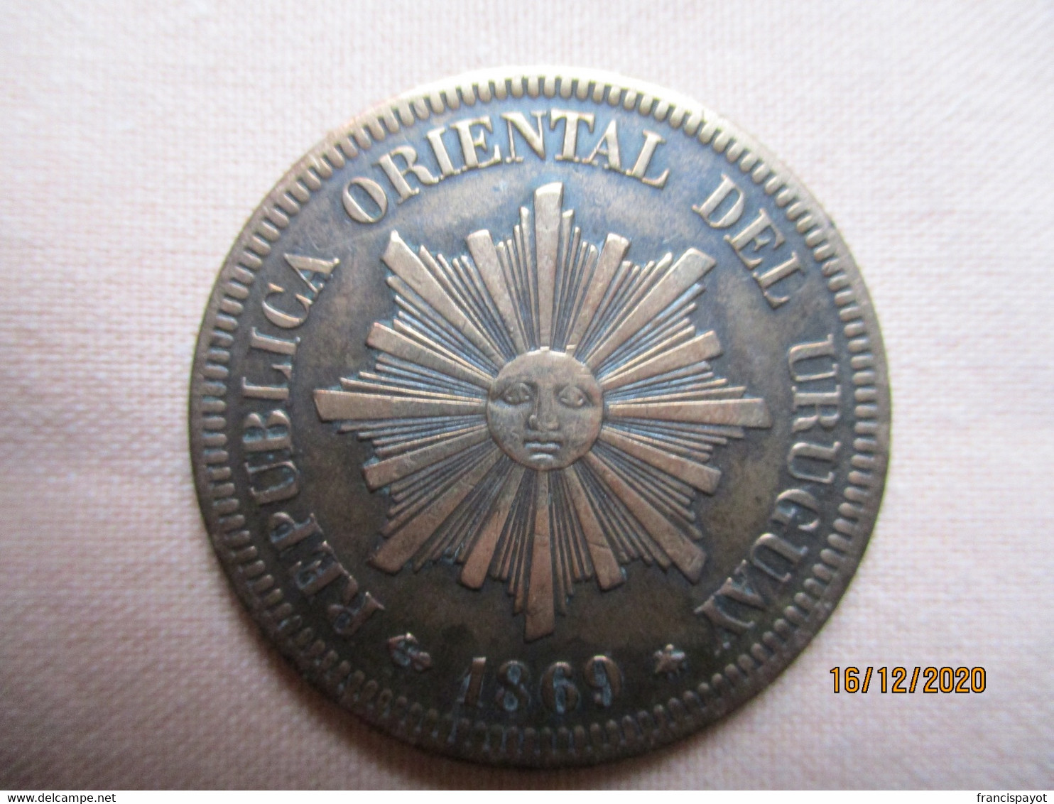 Uruguay: 2 Centesimos 1869 A (Paris) - Uruguay