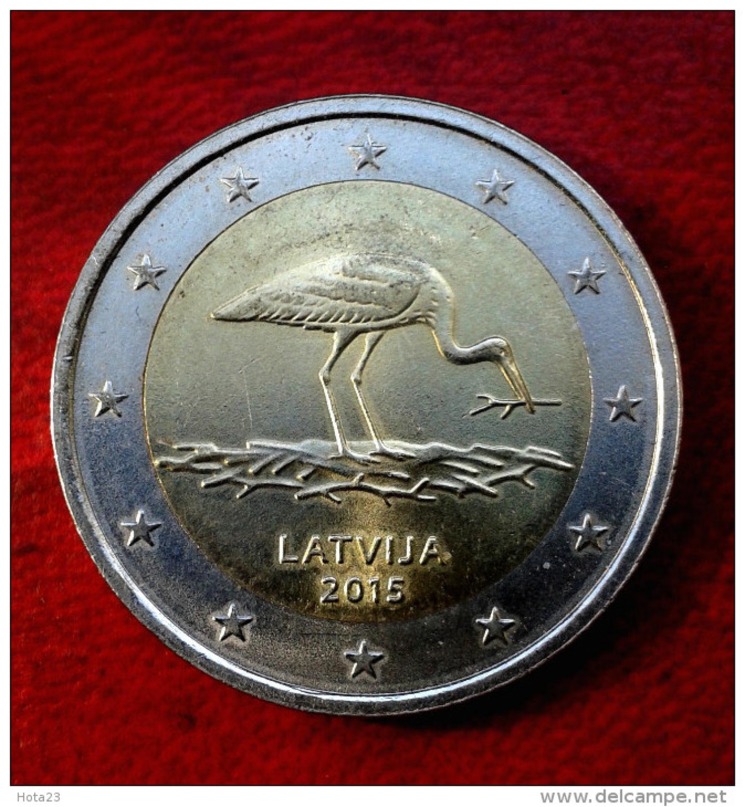 Lettland Latvia 2015 2 Euro Gedenkmünze Storch Münze  Coin CIRCULATED - Lettland