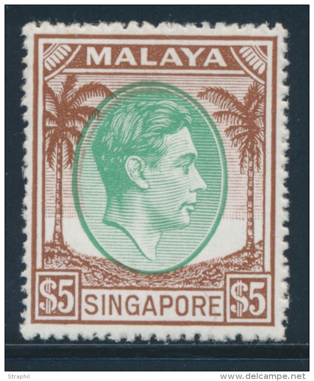 SINGAPOUR N&deg;20B - 5$ Brun Et Vert - Dentel&eacute; 18 - TB - Malaysia (1964-...)
