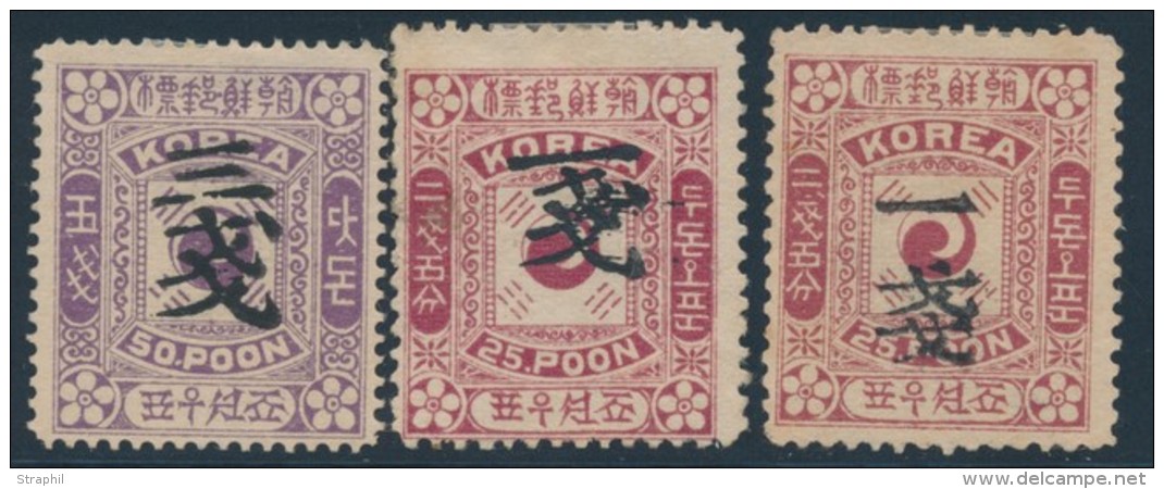 N&deg;30, 30a, 33 - 3 Val - TB - Corée (...-1945)