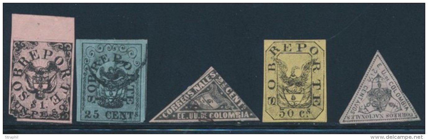 TIMBRES TAXE  N&deg;1/5 - N&deg;1 D&eacute;ft - N&deg;5 ** BDF - TB - Colombie