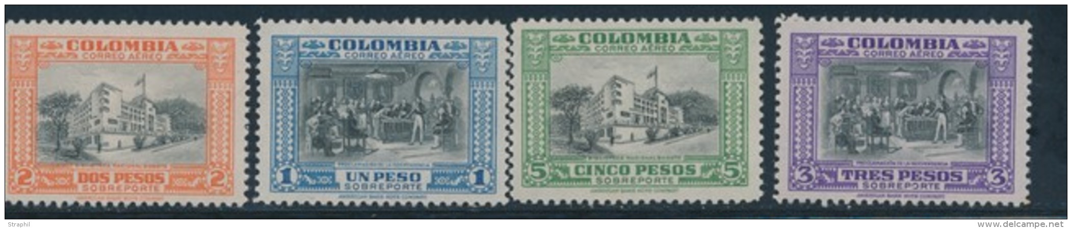 POSTE AERIENNE N&deg;128/40, 223/31 - 22 Val - TB - Colombie